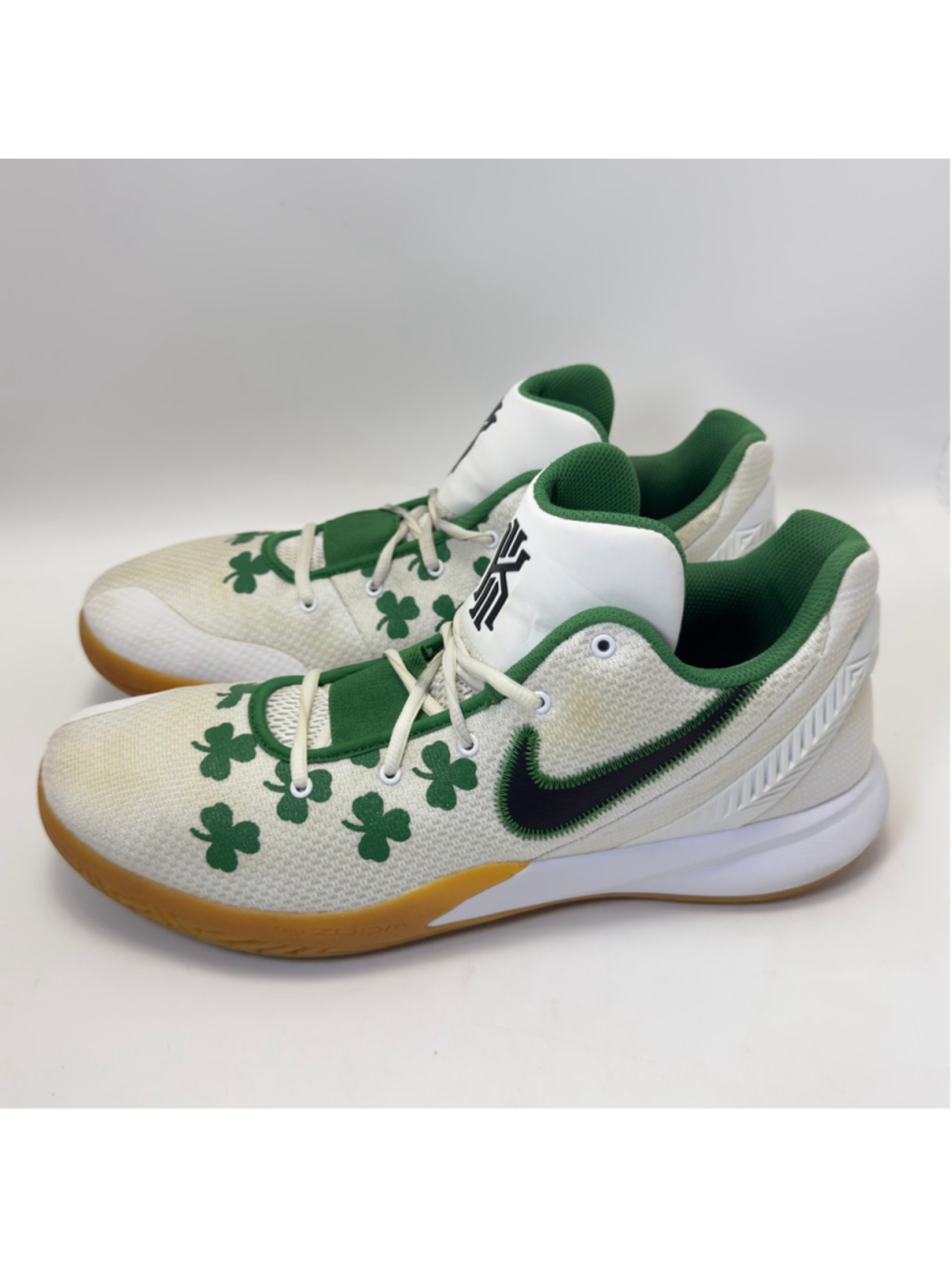 Men's Nike Kyrie Flytrap II Celtics Basketball Sneakers Size 14 White Green - Picture 2 of 12